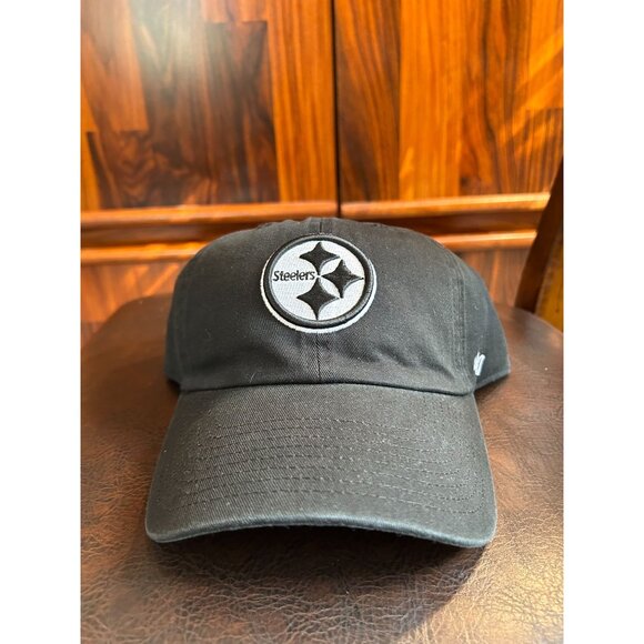 NEW Pittsburgh Steelers Adjustable Baseball Cap By 47 Brand Black Cotton Adult S - Picture 1 of 4